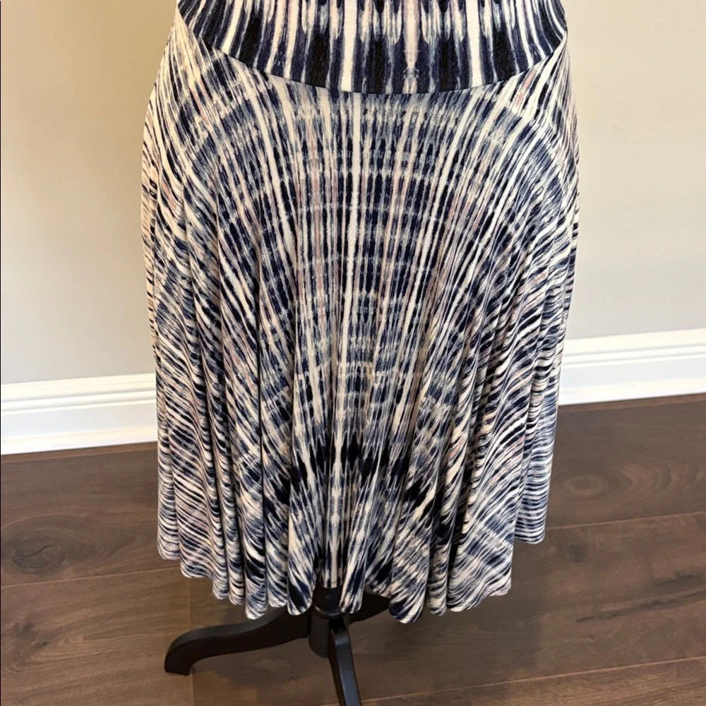 Artisan NY Navy, Ivory and pale pink tie dye pattern midi sleeveless dress NWOT - Picture 6 of 8